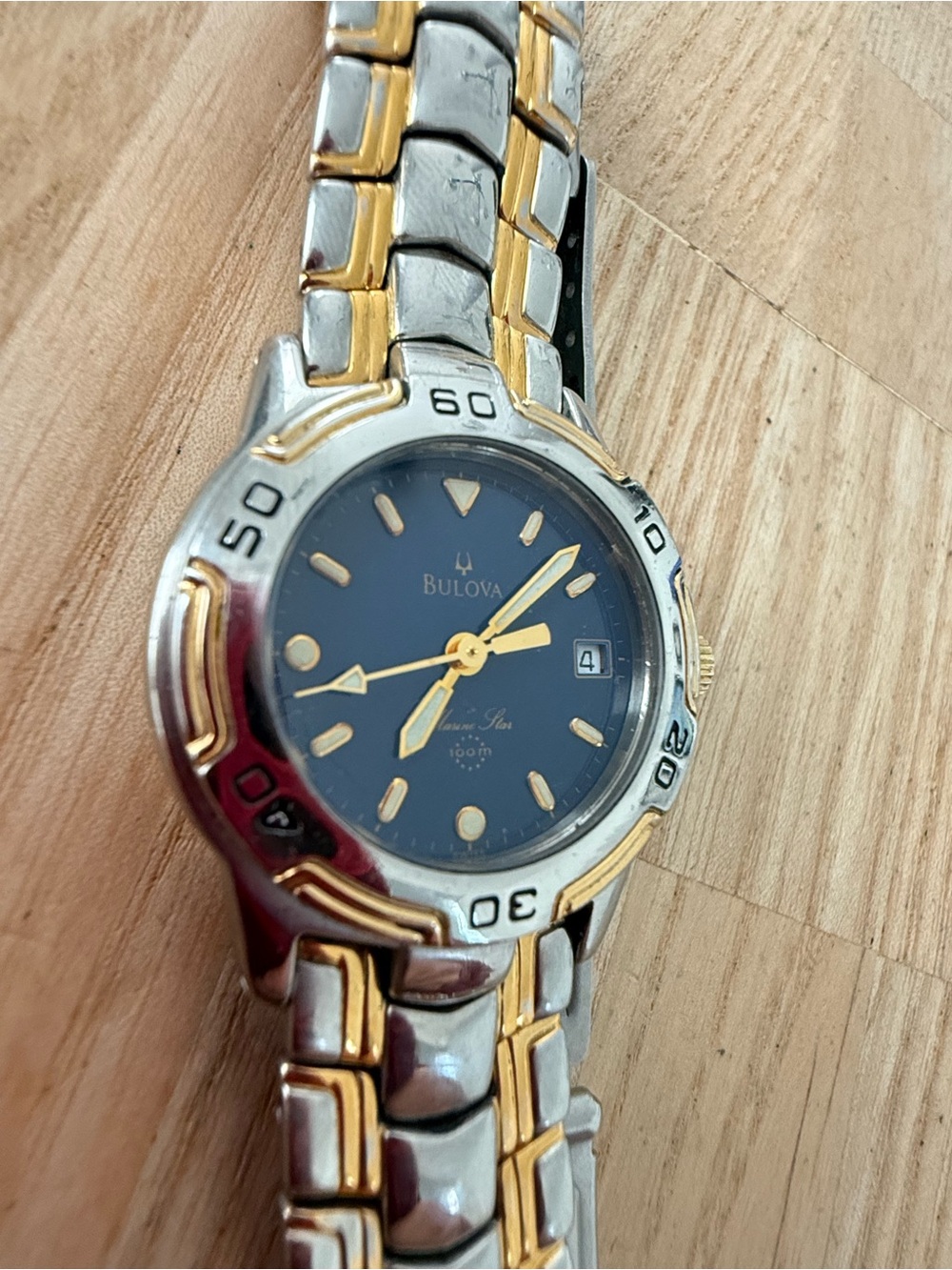 Bulova marine star ladies two tone watch NEW BATTERY